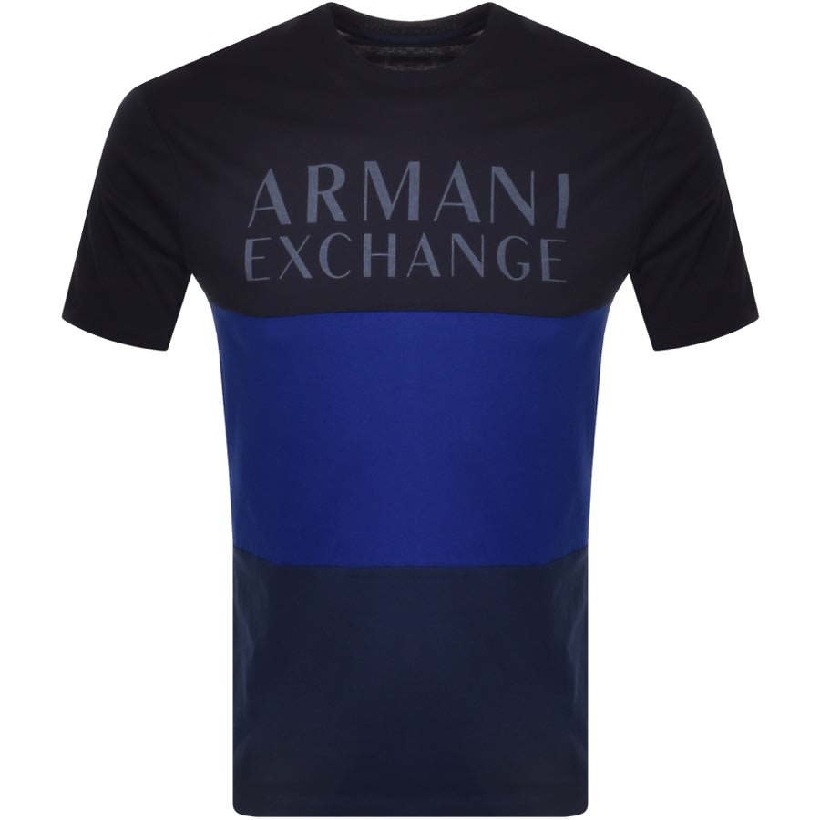 Alternative Image for ProductArmani Exchange Crew Neck Logo T Shirt Navy1